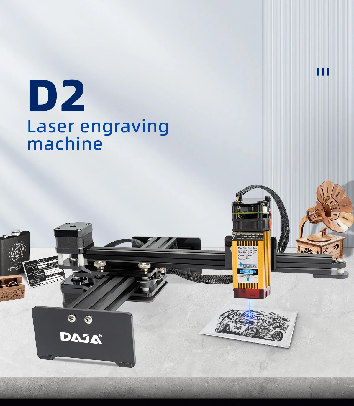 DAJA D2 Wood Laser Engraver Cutter 3W 7W 15W 20W Laser Marking Machines Small Laser Engraver For Metal and Non-metal Marking