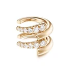 Earrings Cz Double Layer Zircon Clip Earrings Luxury Rhinestone Gold Plated CZ Earrings