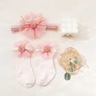 Baby Socks Unique Design Hot Sale Baby Girl Suit 1 Year Old Newborn Hairband Hairpin Socks Suit