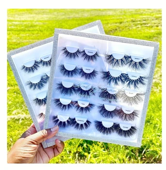 Full Strip Eyelash Mink Silk And Faux Mink Eyelash3d Custom Eyelash Packaging 25 mm 3d Mink Eyelash With Magnetic Box