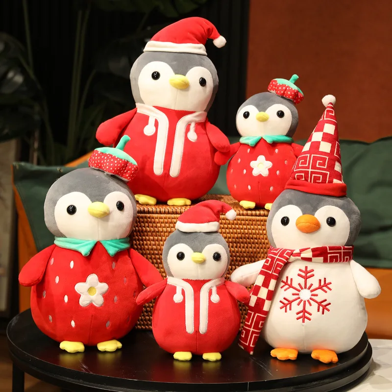 25cm Christmas plush gift gifts plush penguin toy stuffed penguin toys custom logo snowman doll for kids