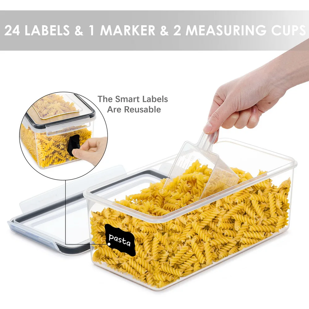 Haixing 3.2L Rectangle Plastic Food containers Deep Cabinets Microwave Pasta Noddle Food Storage Container