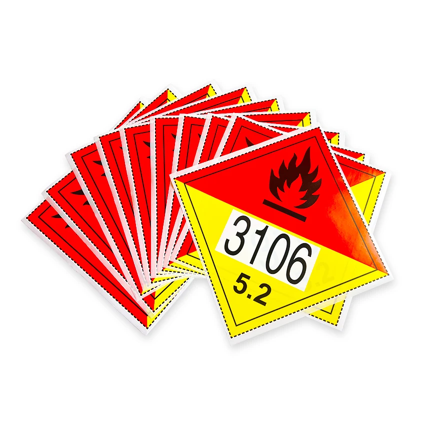 Custom Security Warning Carton fade Heat-resistant Material Outdoor Sunscreen Label Weatherproof Sticker For Hazardous Chemicals