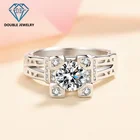 Jewelry Double Jewelry Factory Price 925 Silver Moissanite Diamond Ring Women MR-007