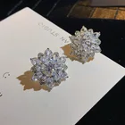 Earings Hot Sale Wholesale Silver Charm Shiny CZ Snowflake Women Chandelier Earings For Women 2020 For Pageant