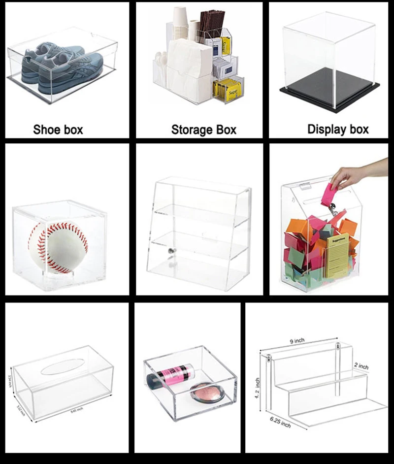 Acrylic Display Case With Led Light For Pop Mart Assemble Clear