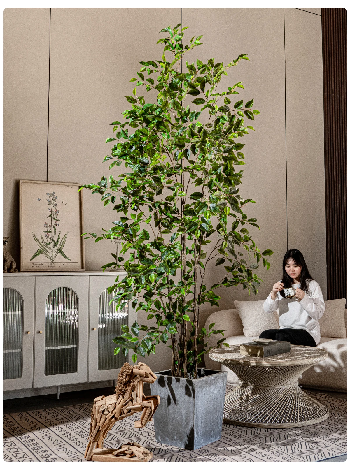 Banyan Tree Bonsai Artificial Grass Palm Greenery Decoration High Plastic Potted Indoor/Outdoor for Home Office for Birthday factory