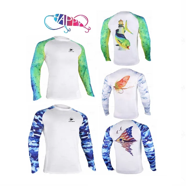 Wholesale Custom Sublimation Printing 100% Polyester Quick Dry Uv Protection Men's Vented Long Sleeve Fishing Shirts