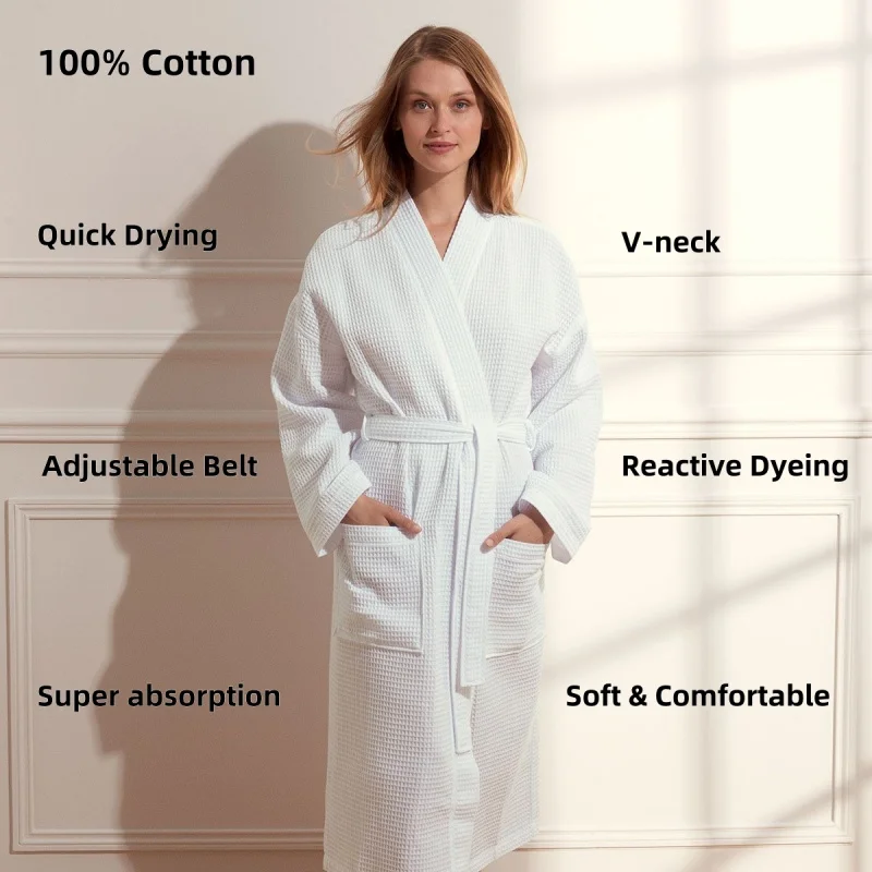personalized dressing gown lightweight spa bath robe and slipper set waffle kimono bathrobe