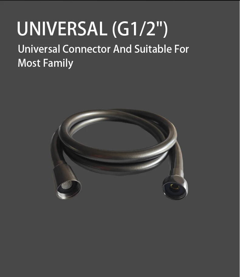 Gunmetal Grey Kink-Free Anti-Twist Shower Hose | PVC Water Filter Hose factory