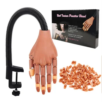 Nail False Hand ABS Beauty Makeup Accessories Nails Practice Box Package High Quality PP Hot Selling Professional 100% Gel Brown