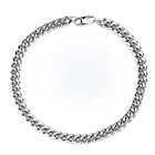 Silver Chain Chains 12mm Hiphop Silver Color Cuban Link Chain Men Stainless Steel Jewelry Necklace