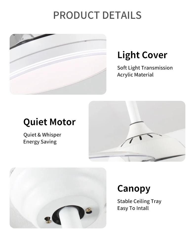 Bladeless Ceiling Fan, LED, AC85-265V 50, 4 pc - detail 24
