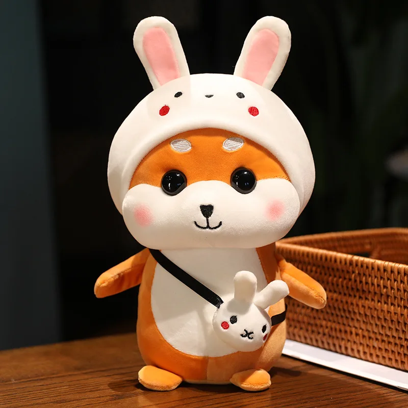 New Design Kawaii Soft Transfer Change Huskie Dog Stuffed Doll Lovely Decorations Children's Gifrs Plush Toys for Boys Girls