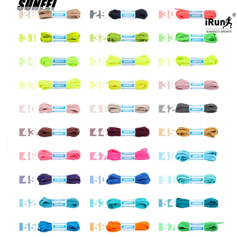 iRun Solid Color Creative Colorful Flat Laces Classics Sneaker Shoelaces Multicolor Athletic Sports Flat Rope Shoe Laces