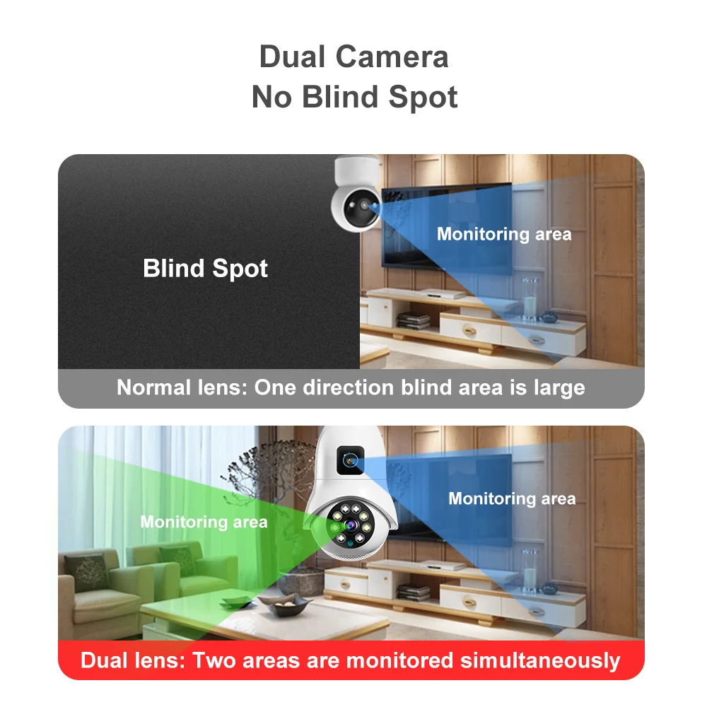 V380 4mp Outdoor Wireless Dual Lens Network Ptz Camera cctv Dual Lens Wi fi 4mp Auto Tracking V380 Wifi Dual Lens Ptz Camera