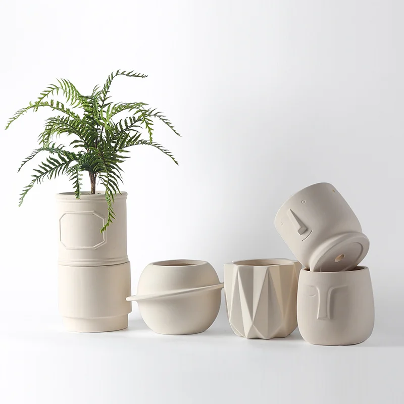 High Quality  Manufacturer Indoor  Garden Home Decor  Ceramic White Modern Flower Pots Planter