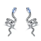 Silver Clip Earrings ATHENAA Cubic Zirconia 925 Sterling Silver Snake Ear Clip On Earrings For Women Men