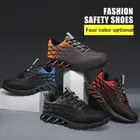 Resistant Shoes Rubber Pu Outsole Anti-slip Oil Resistant Steel Toe Flying Knit Sneakers Safety Shoes