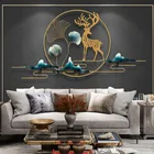 Crafts High Quality Lucky Deer Creative Metal Art Wall Crafts Home Decoration Wall Metal Decorator