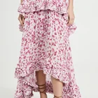 Skirts For Factory Custom Casual Ruffles Decoration Printed Floral Long Skirts For Women