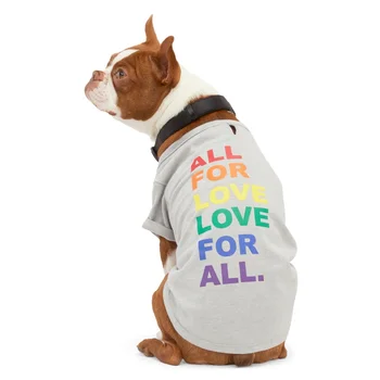 Qiqu Pet shop online product summer clothing clothes The Proudest Rainbow All For Love Dog Graphic tee t-shirt t shirt
