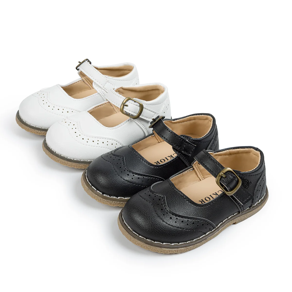 New Products Princess Wedding Black School Shoes Rubber Sole Non-Slip Pu Leather Kids Dress Shoes