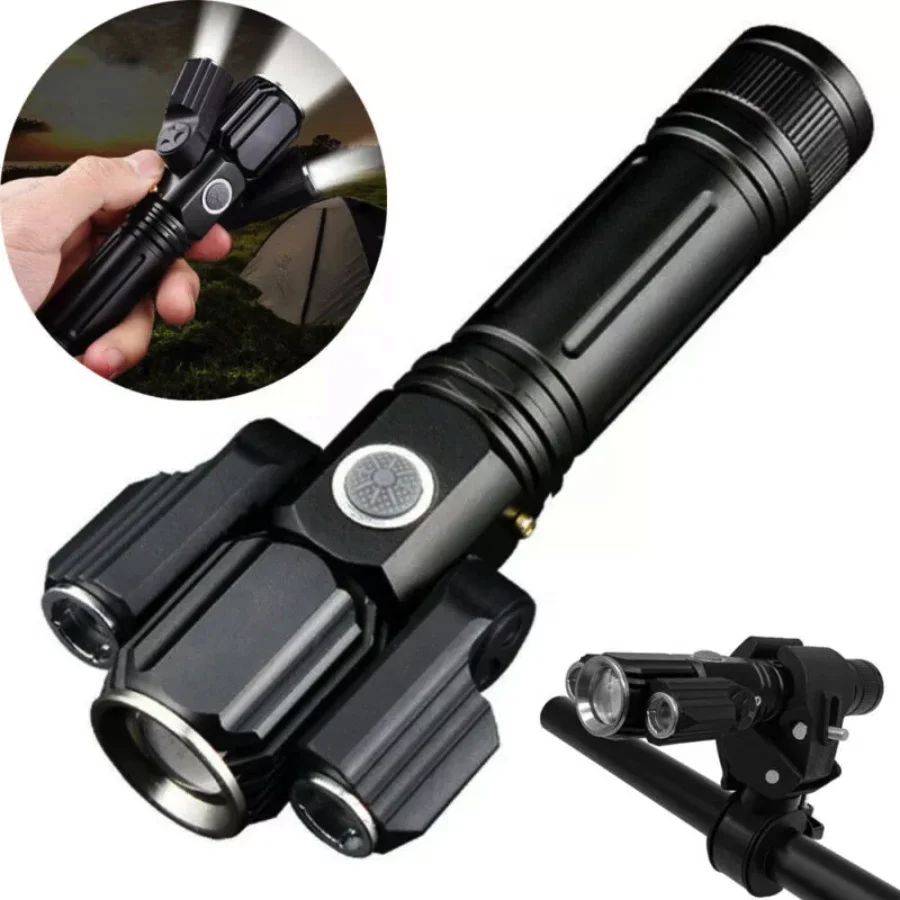 Mini USB Rechargeable Flashlight Multifunctional Torch Waterproof IPX6 for Outdo 