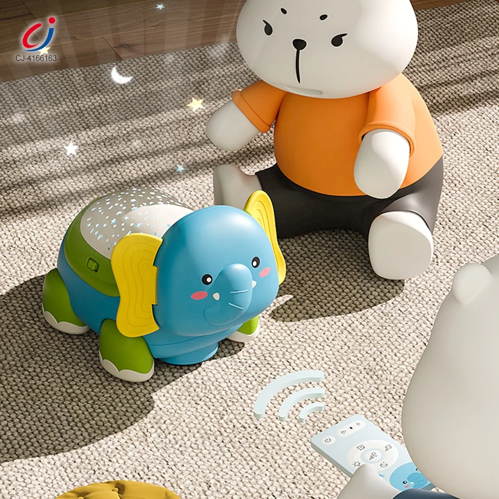 Chengji kids activity electrical musical remote control projection elephant learning crawling baby educational toy sets