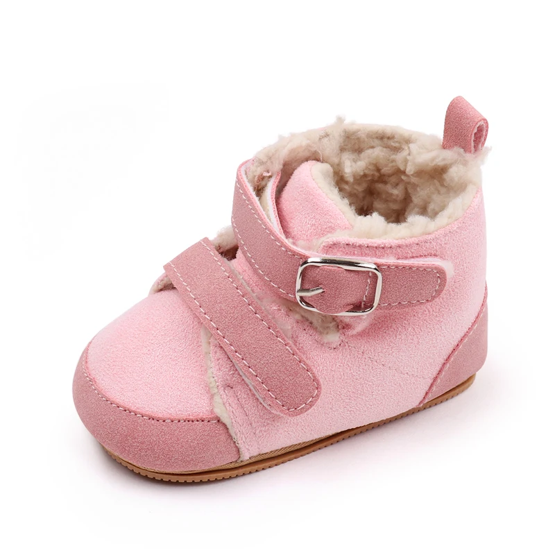 Double Inline Winter Warm Baby Chunky Plush Underlining Warm Toddler Cotton Boots factory