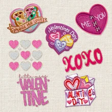 Cute Embroidered Beads Heart Iron-On Patches for Valentine's Day Theme Wholesale