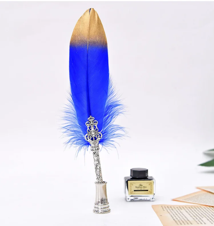 Blue Feather Quill Ball Point 