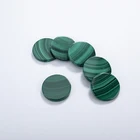 Round Gemstone Round Hot Sale Aa Grade Natural Malachite Stone Flat Back Slice Round Green Malachite Jewelry Gemstone