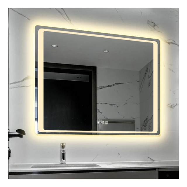 HIXEN 18-3 Luxury bathroom led mirror wall mounted touch switch anti-fog smart bathroom mirror with light on sale