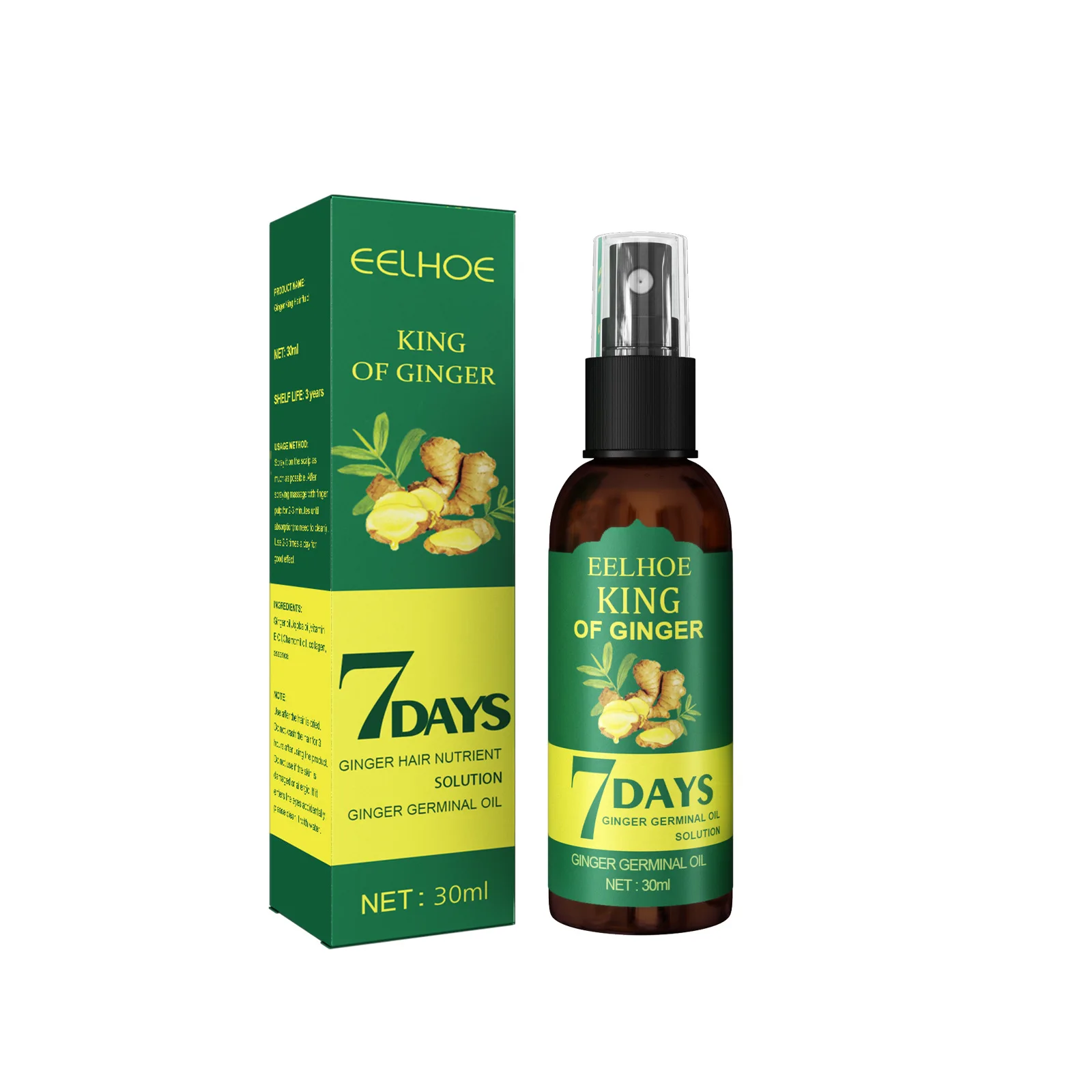 Eelhoe King Of Ginger Herbal Hair Repairing Oil Mix 7days Ginger