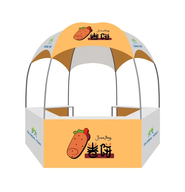 GLOBAL TENT Versatile Custom Advertising Canopy Vendor Kiosk Tent Promotional Solutions For Events And Trade Shows
