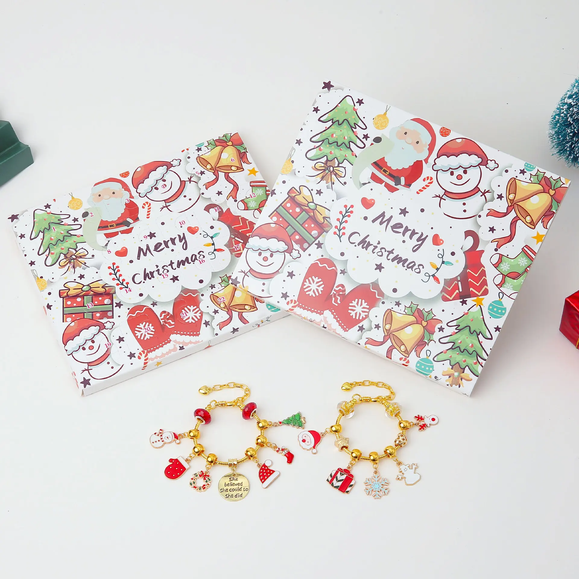 Golden Christmas Charm Bracelet Making Kit For Girls Countdown Calendar  Gift Box Diy Beaded Advent Christmas Tree Bracelet - Buy Charm Bracelet  Making Kit For Girls,Diy Charm Bracelet Kit,Bracelet Making Kit For