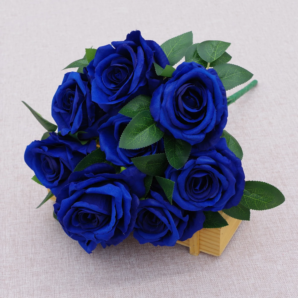 Royal Blue Hydrangea And Roses Artificial Flowers rose bunch Flores Artificial Decoration