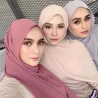 Chiffon Factory Price Hot 90 Color Plain Bubble Scarf Muslim Chiffon Hijab Shawl High Quality Solid Color Headscarf Wraps