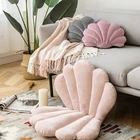 Pink Shell Monad Modern Ins Decorative Shaped Plain Customized Recycle Velvet Pink Shell Throw Pillow Cushion For Kids
