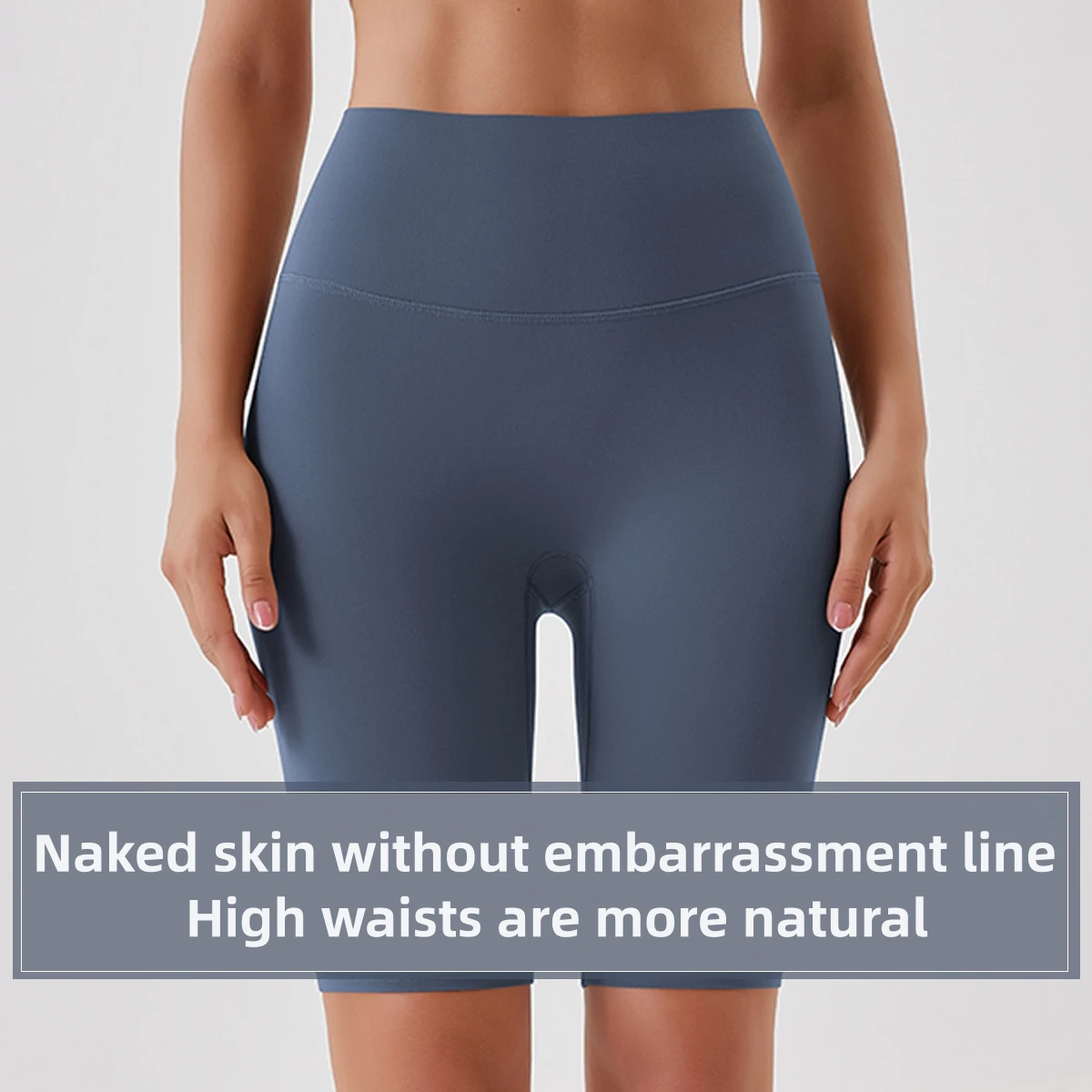 Lulu Sexy and comfortable women's nude yoga pants tight peach high waist hip lift elastic fitness base sports shorts
