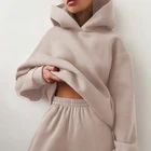 2021 New Arrival 100 Cotton Autumn Winter Women Fleece Oversized Hoodies Off The Shoulder Sleeve Pullover Hoodies