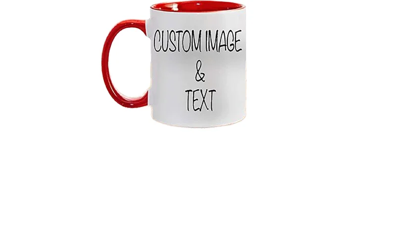 11oz Customized Text Personality Ceramic Colored Handle inside Sublimation Coffee Mug with Microwaveable Safe