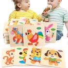 Puzzle Puzzles Beautiful And Colorful Wooden Animal And Fruit Puzzle Magnetic Toys Puzzles