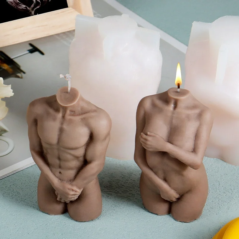 wholesale Sexy candle 3.94/2.17inch High resistance Mannequin Multiple colors Stampo per torta Silicone Mold Chocolate Sugarcraf