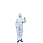 Suit In Stock Factory Supply Disposable Coveralls Safety Clothing Hazmat Suit White Hazmat Suit