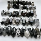 Crystal Quartz Crystal Natural Green Phantom Crystal Quartz DT Point Healing Ghost Stones Wand For Decor