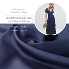 Satin Fabric Dress Plain Dyed Recycled Polyester Super Elastic Satin Fabric For Dress And Suit Shirt