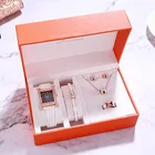 Fashion Ladies Watch Fashion Casual Square Ladies Watch Set Ladies Five-piece Quartz Watch