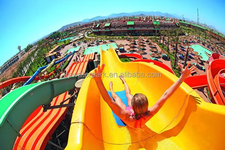 Commercial Fiberglass Water Slide for Resort and Hotel with 12 Years Service Life Suitable for Children and Adults